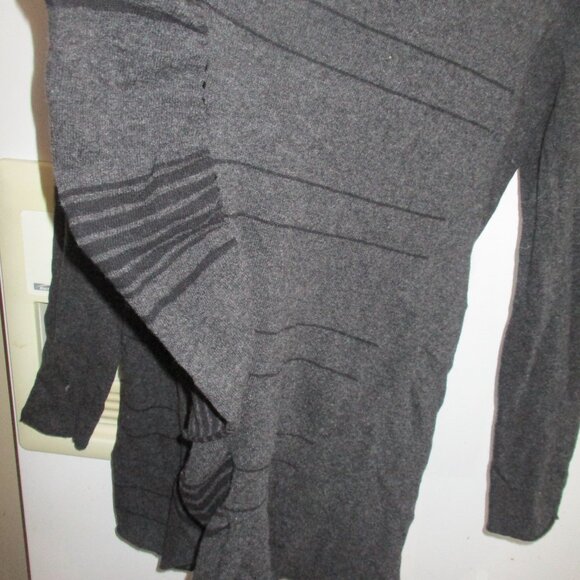 Eileen Fisher Merino Wool And Cashmere Gray Striped Womens Cardigan Size XS - Picture 2 of 4